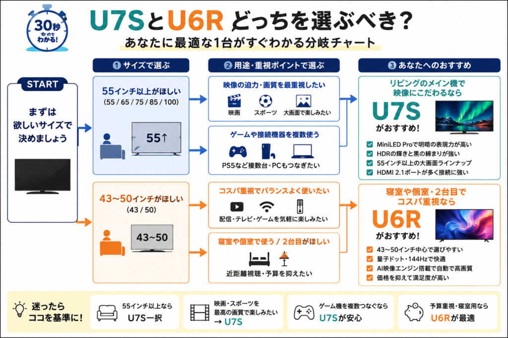 ハイセンス U7S U6R 違い